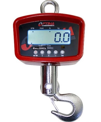 Optima Scales OP-926-3000 Hanging Scale - 3000 lbs x 0.5 lb.